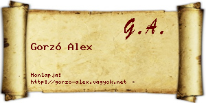 Gorzó Alex névjegykártya